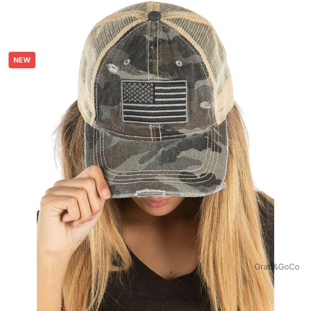 Distressed Low Profile Trucker Hat Adjustable Snapback Vintage Y2K Style
